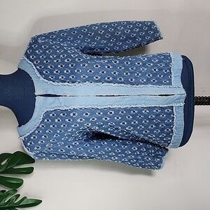 Rebecca Elliot Distressed Denim Jean Jacket 90s vintage